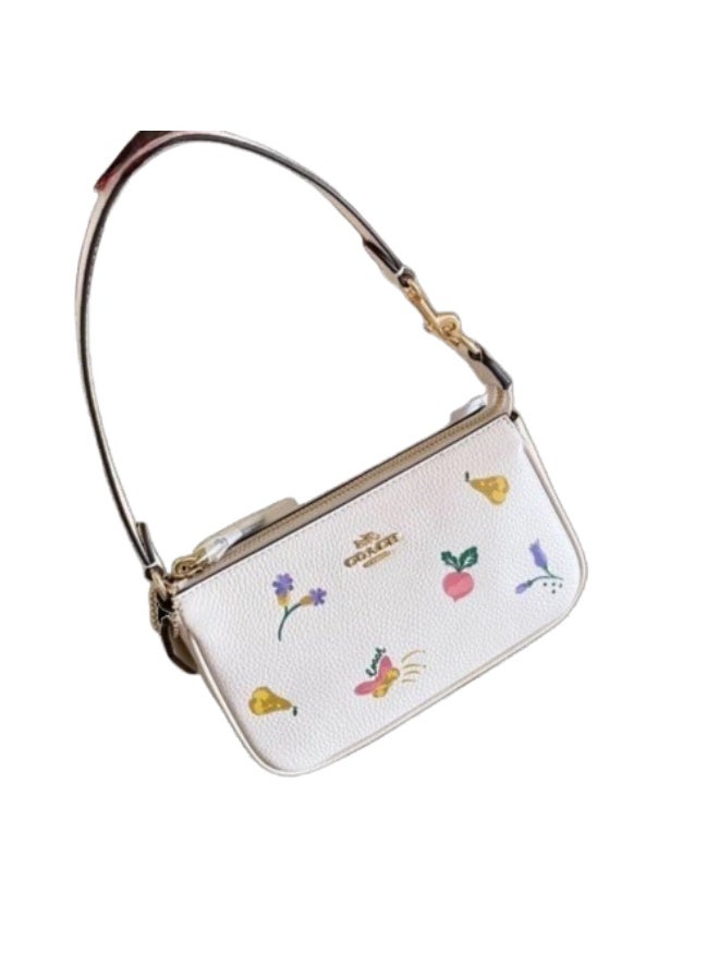 coachoutlet Coach Nolita 19 Leather Wristlet Handbag with Daisy Embroidery – White - Image 1